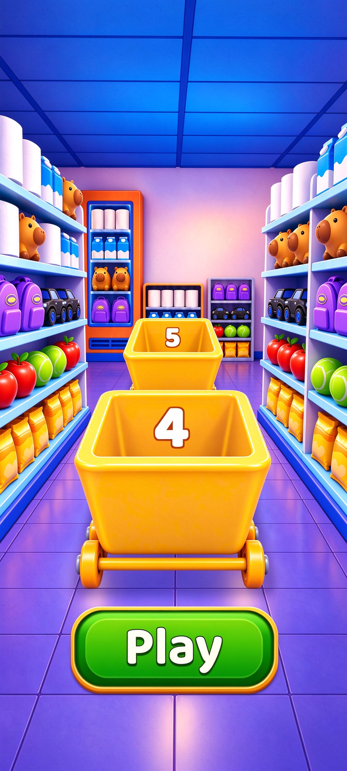 Goods Flow Sort — flow colourful goods into matching containers